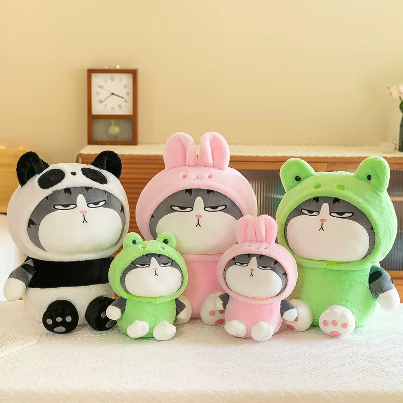 1Pc Cosplay Pig Frog Panda Tabby Cat Plush Toy Squishy Hooded Bunny My Emperor Plushie Peluche Dress Animal Gift Birthday