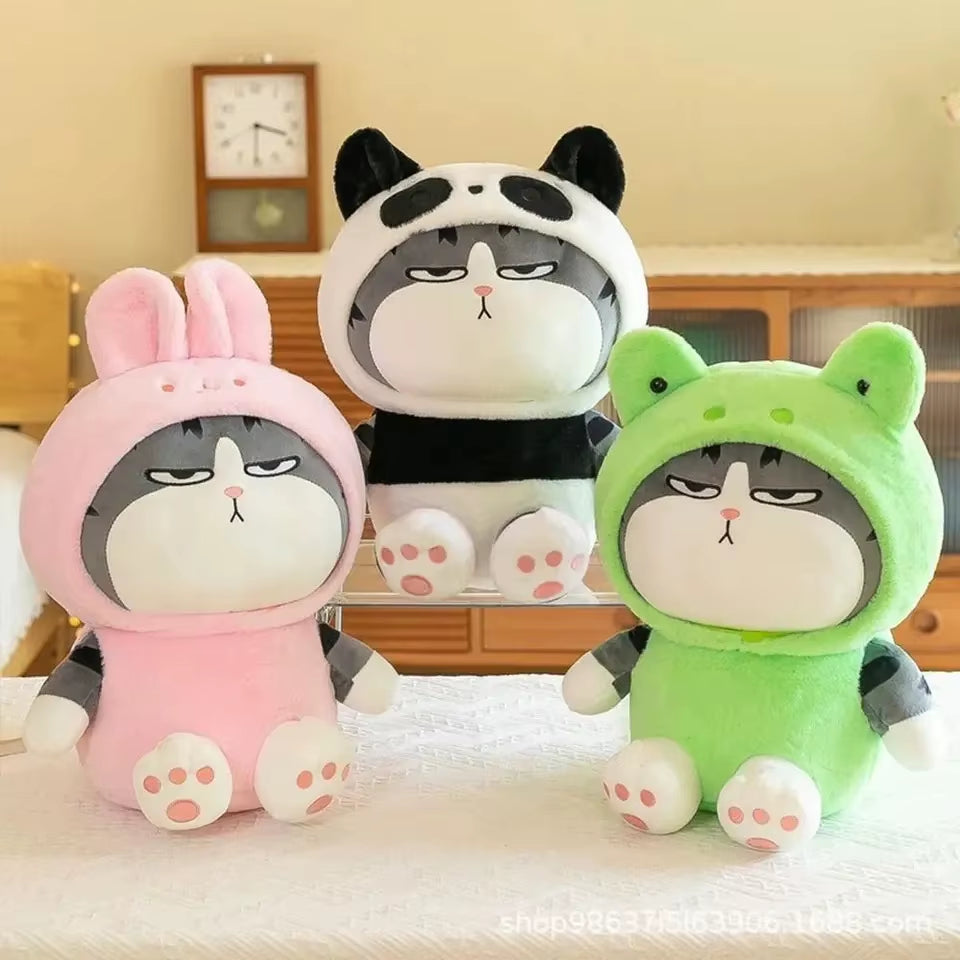 1Pc Cosplay Pig Frog Panda Tabby Cat Plush Toy Squishy Hooded Bunny My Emperor Plushie Peluche Dress Animal Gift Birthday