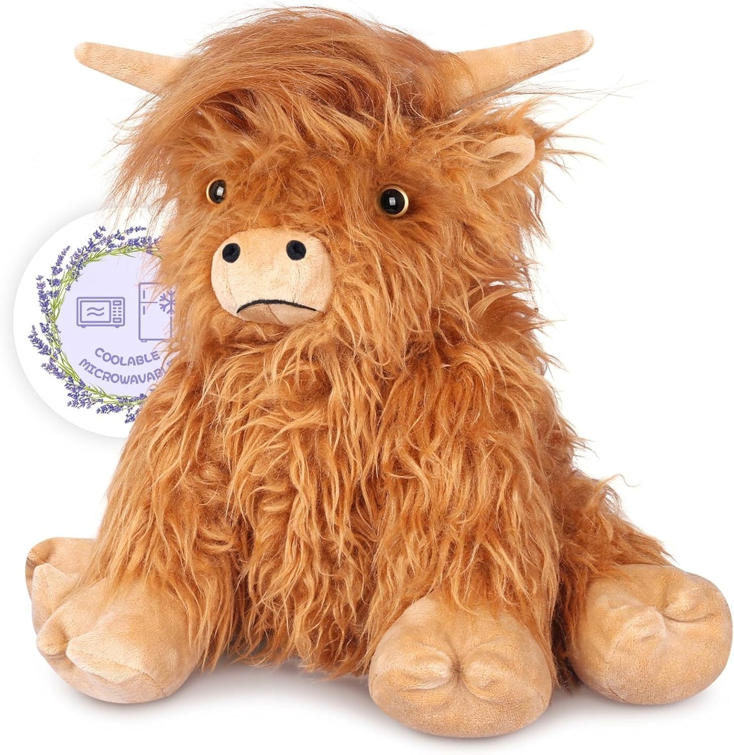 Highland Cow Stuffed Animals Microwavable Stuffed Animals Heating Pad for Cramp