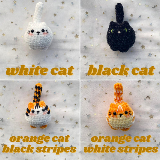 Crochet Cute Cat Keychain, Handmade Mini Crochet Amigurumi Cat Keychain, Cute Keyring, Crochet Cat Stuffed Animal, Cute Gifts for Cat Lovers