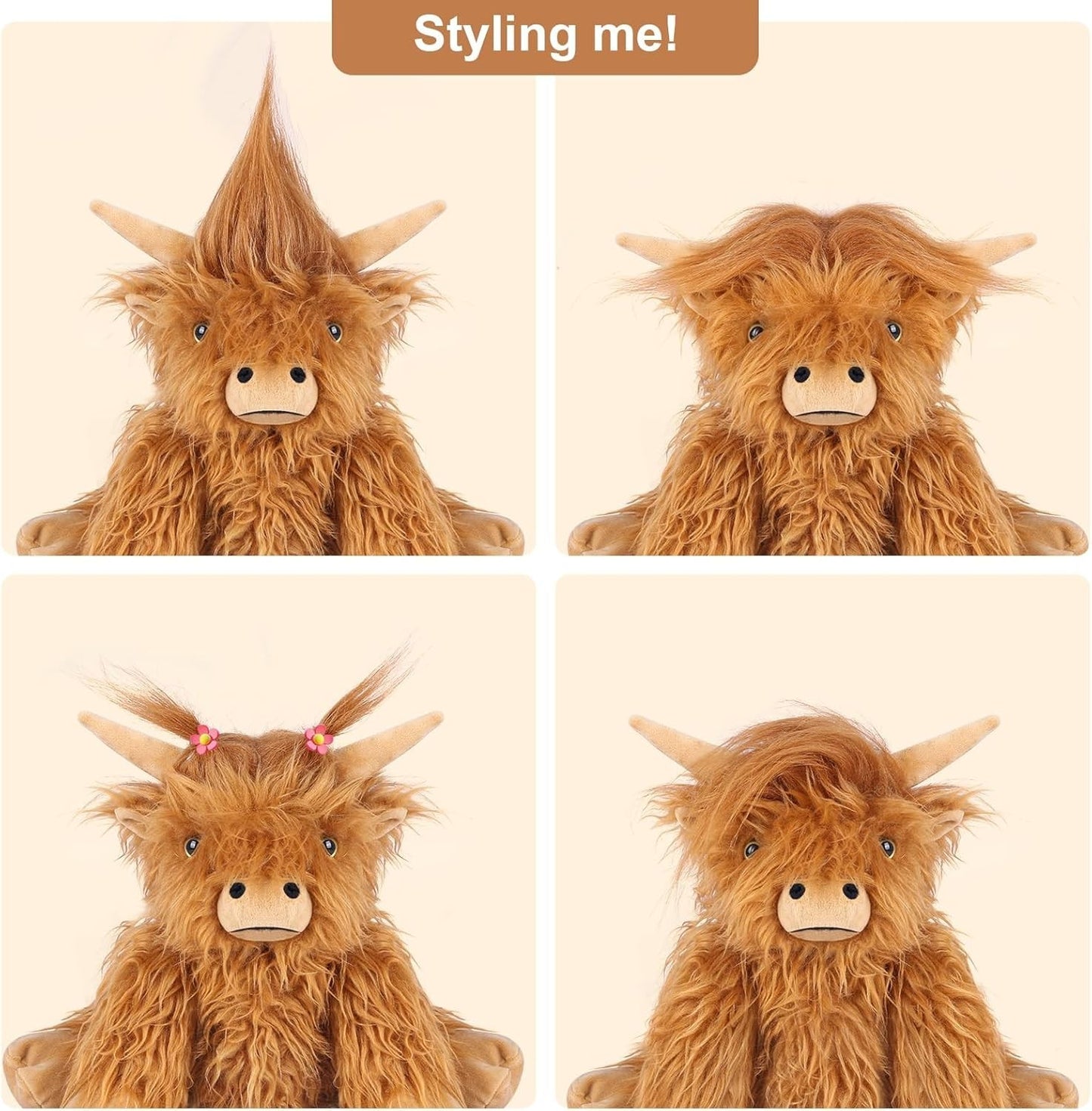 Highland Cow Stuffed Animals Microwavable Stuffed Animals Heating Pad for Cramp