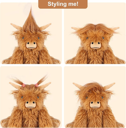 Highland Cow Stuffed Animals Microwavable Stuffed Animals Heating Pad for Cramp