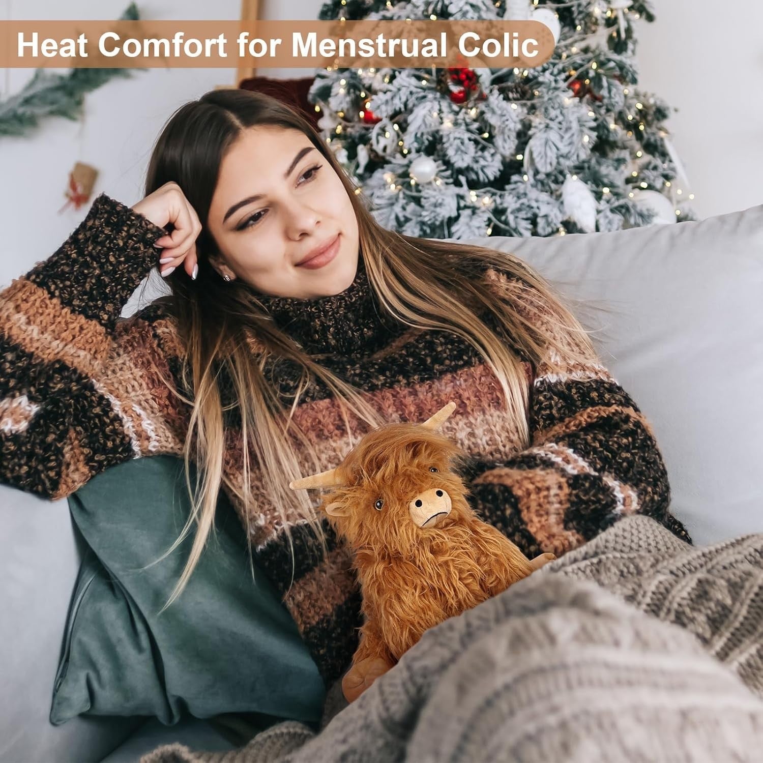 Highland Cow Stuffed Animals Microwavable Stuffed Animals Heating Pad for Cramp