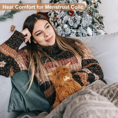 Highland Cow Stuffed Animals Microwavable Stuffed Animals Heating Pad for Cramp